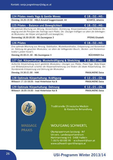 USI-Sportprogramm WS 2013/14 als PDF - IFFB Sport- und ...