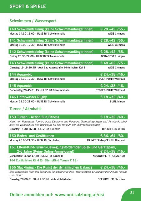 USI-Sportprogramm WS 2013/14 als PDF - IFFB Sport- und ...