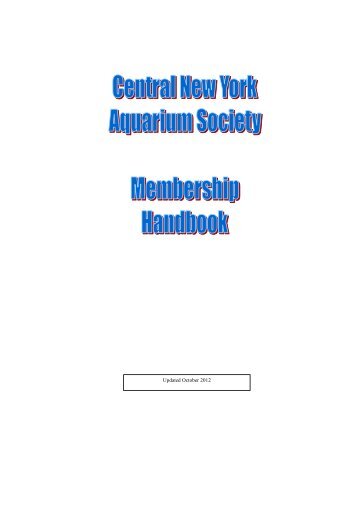 Handbook - Central New York Aquarium Society