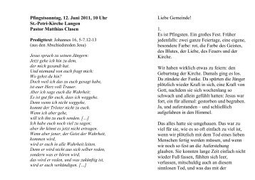 Von Gottes Geist berührt, Johannes 16, 5-7.12-3 - Ev.-luth ...