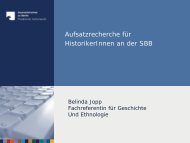 Aufsatzrecherche Geschichte - Staatsbibliothek zu Berlin