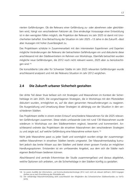 Sichere Schweizer Städte 2025 - Schlussbericht - Schweizerischer ...