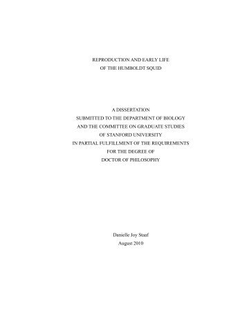 Reproduction and early life of the Humboldt squid - Stanford University