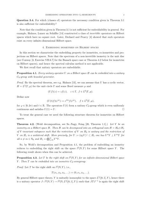 EMBEDDING OPERATORS INTO STRONGLY CONTINUOUS ...