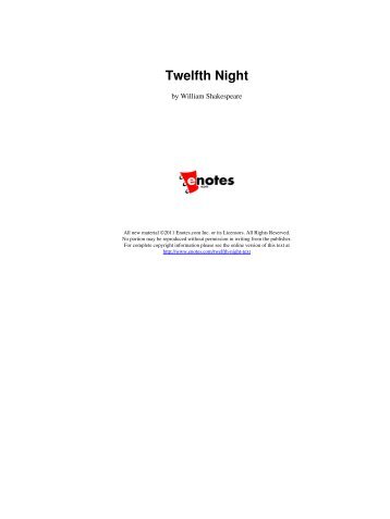 Twelfth Night - Staff.fcps.net