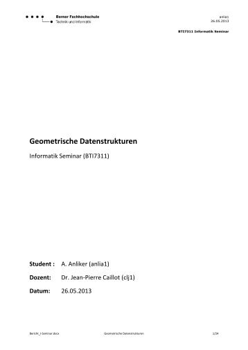 Geometrische Datenstrukturen - BFH-TI Staff