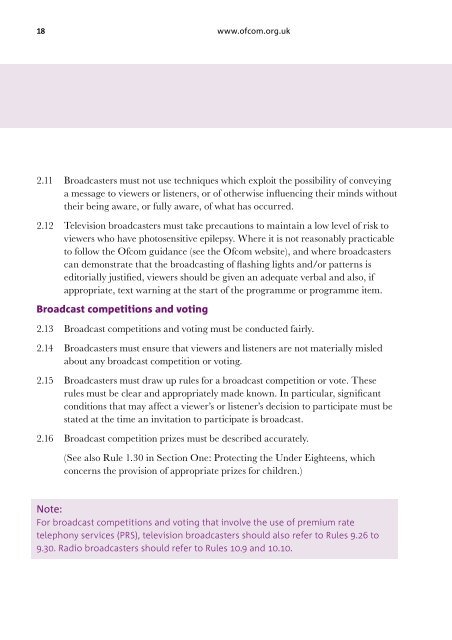 THE OFCOM BROADCASTING CODE - Stakeholders