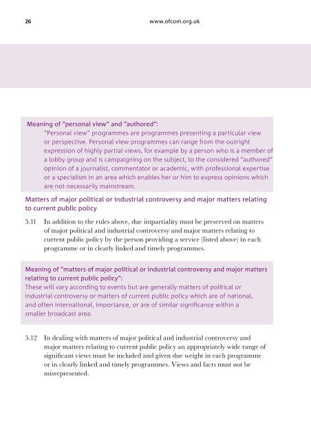 THE OFCOM BROADCASTING CODE - Stakeholders