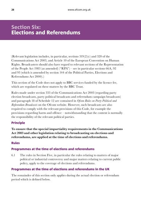 THE OFCOM BROADCASTING CODE - Stakeholders