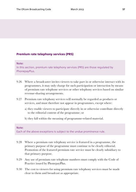 THE OFCOM BROADCASTING CODE - Stakeholders