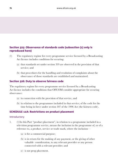 THE OFCOM BROADCASTING CODE - Stakeholders