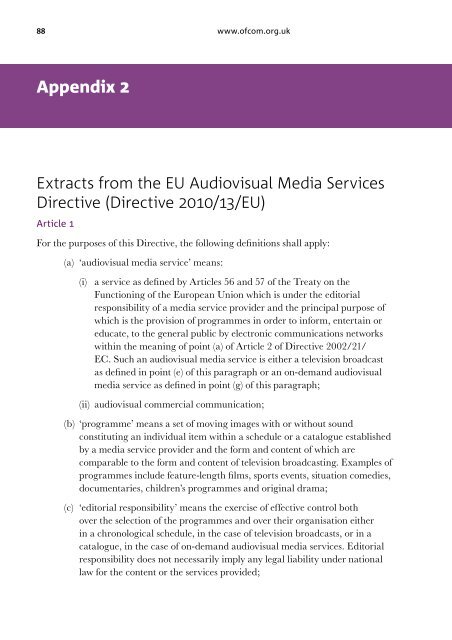 THE OFCOM BROADCASTING CODE - Stakeholders