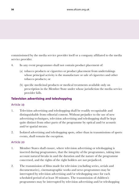 THE OFCOM BROADCASTING CODE - Stakeholders