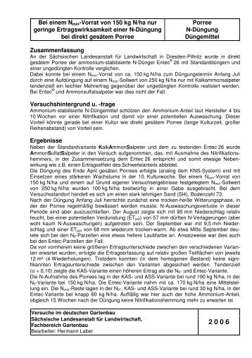 N-Düngung mit Entec bei gesätem Herbstporree [Download,*.pdf, 0 ...