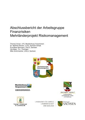 Abschlussbericht der Arbeitsgruppe Finanzrisiken - Landwirtschaft ...