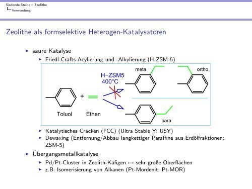 Zeolithe - Anorganische Chemie, AK Röhr, Freiburg