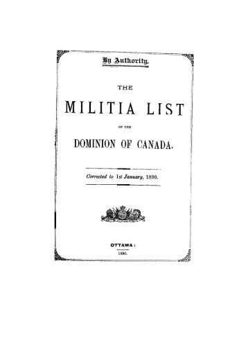 MILITIA LIST - Toronto Public Library