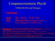 Computerorientierte Physik VORLESUNG und Übungen