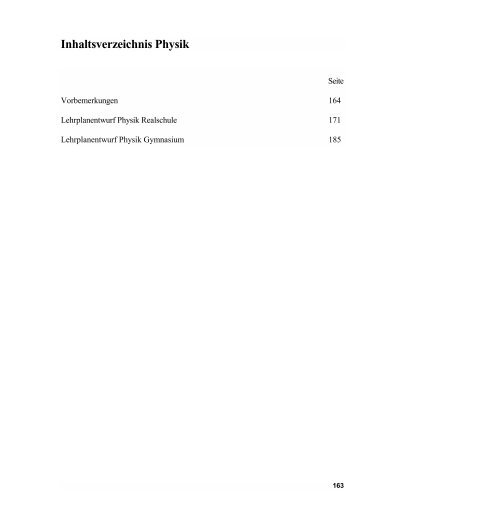 Biologie / Chemie / Physik - Lehrpläne