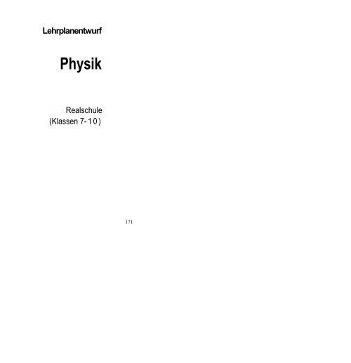 Biologie / Chemie / Physik - Lehrpläne