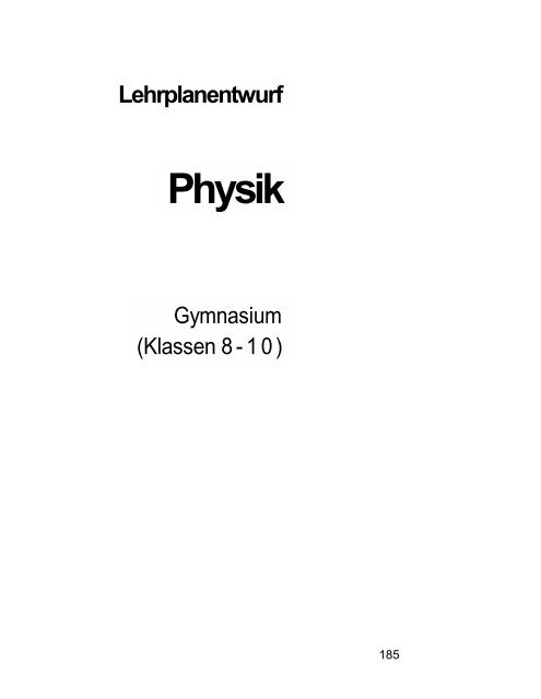 Biologie / Chemie / Physik - Lehrpläne