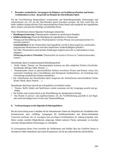 Biologie / Chemie / Physik - Lehrpläne