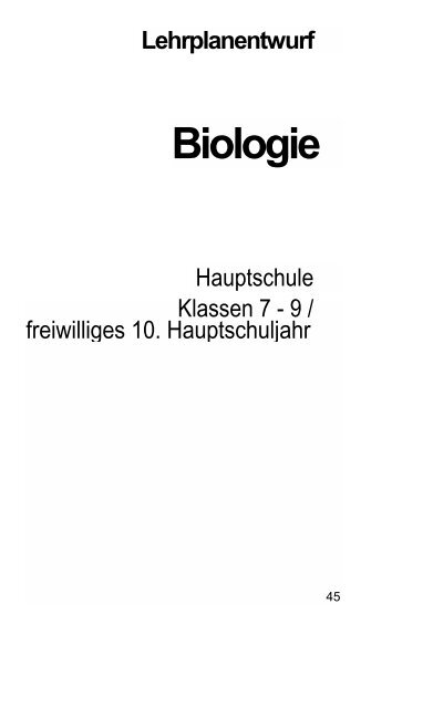 Biologie / Chemie / Physik - Lehrpläne