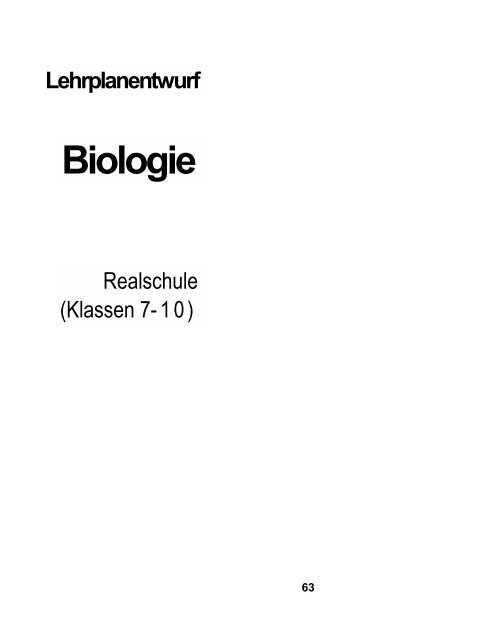 Biologie / Chemie / Physik - Lehrpläne