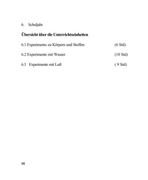 Biologie / Chemie / Physik - Lehrpläne