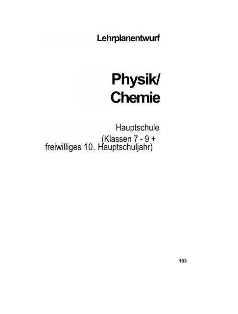 Biologie / Chemie / Physik - Lehrpläne