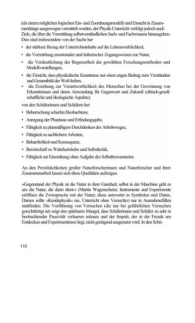 Biologie / Chemie / Physik - Lehrpläne