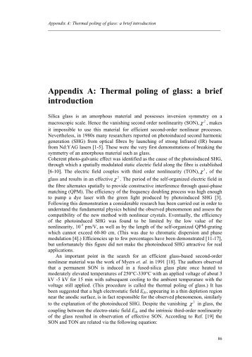 Appendix A: Thermal poling of glass: a brief introduction