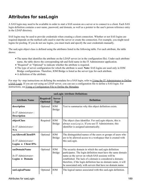 SAS® Integration Technologies: Administrator's Guide (LDAP Version)