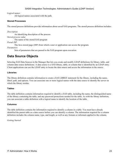 SAS® Integration Technologies: Administrator's Guide (LDAP Version)