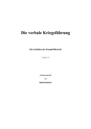 Die verbale Kriegsführung