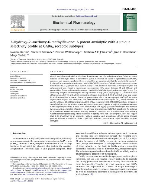 A potent anxiolytic with a unique selectivity profile at GABAA ...