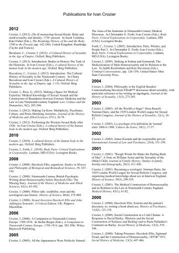 Publications for Ivan Crozier 2012 2010 2008 2006 2005 2004 2003 ...