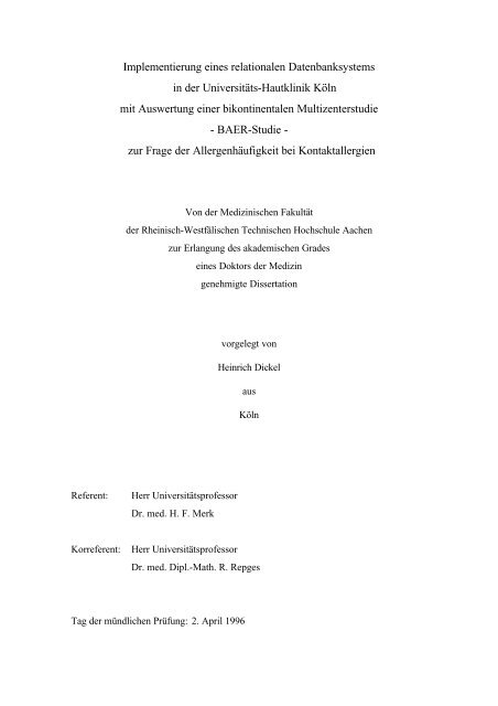 Dissertation - Heinrich Dickel - RWTH Aachen University