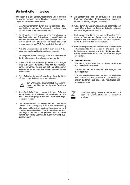  BETRIEBSANLEITUNG USER MANUAL TALIS - T+A Elektroakustik