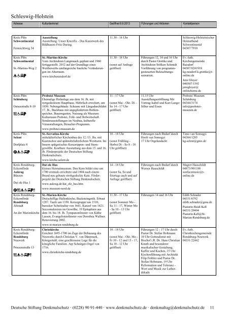 Programm SH - Tag des offenen Denkmals