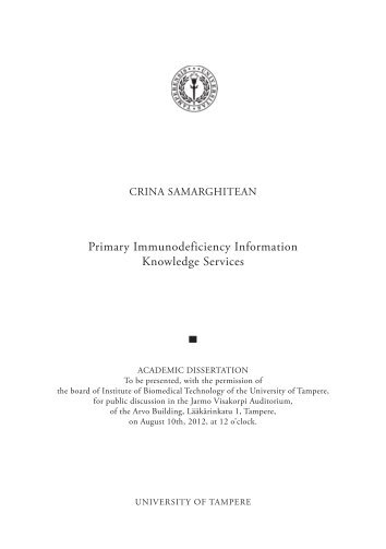 Primary Immunodeficiency Information Knowledge Services - TamPub