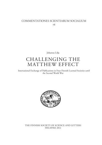 CHALLENGING THE MATTHEW EFFECT - TamPub