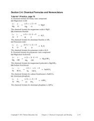 Section 2.4: Chemical Formulas and Nomenclature - Teacher
