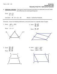 Subtraction Postulate 6. Subtraction Postulate