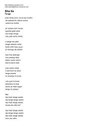 Sha Ila - Tange - Tekstovi pesama