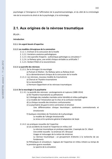 Le travail psychique de victime: essai de psycho-victimologie