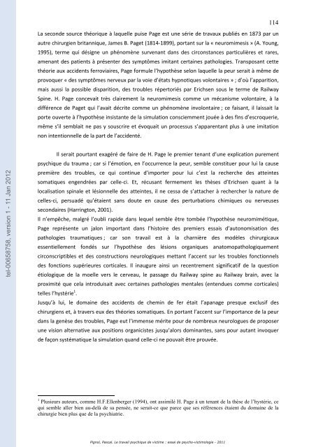 Le travail psychique de victime: essai de psycho-victimologie