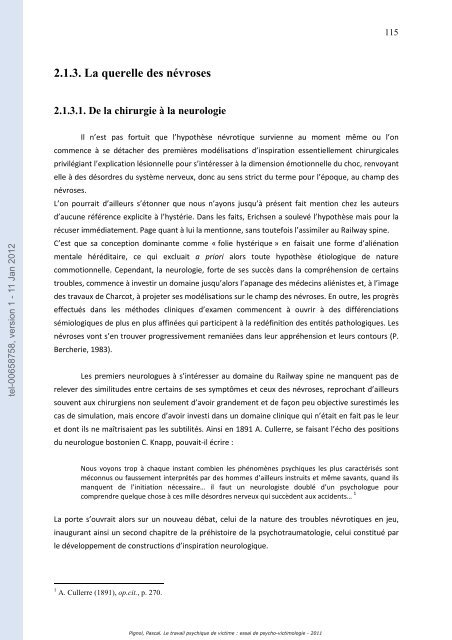 Le travail psychique de victime: essai de psycho-victimologie