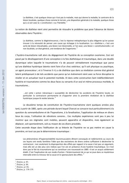 Le travail psychique de victime: essai de psycho-victimologie