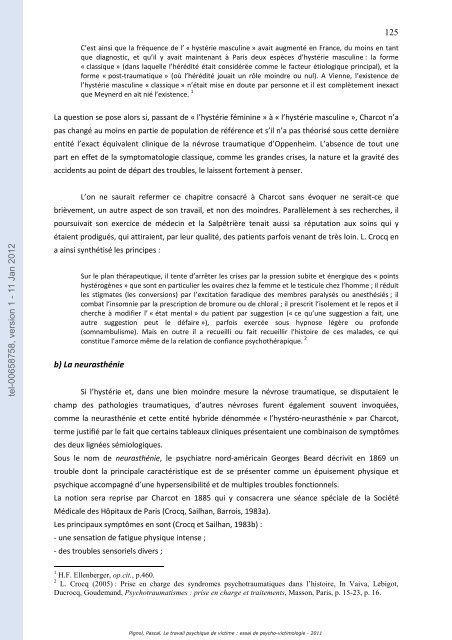 Le travail psychique de victime: essai de psycho-victimologie